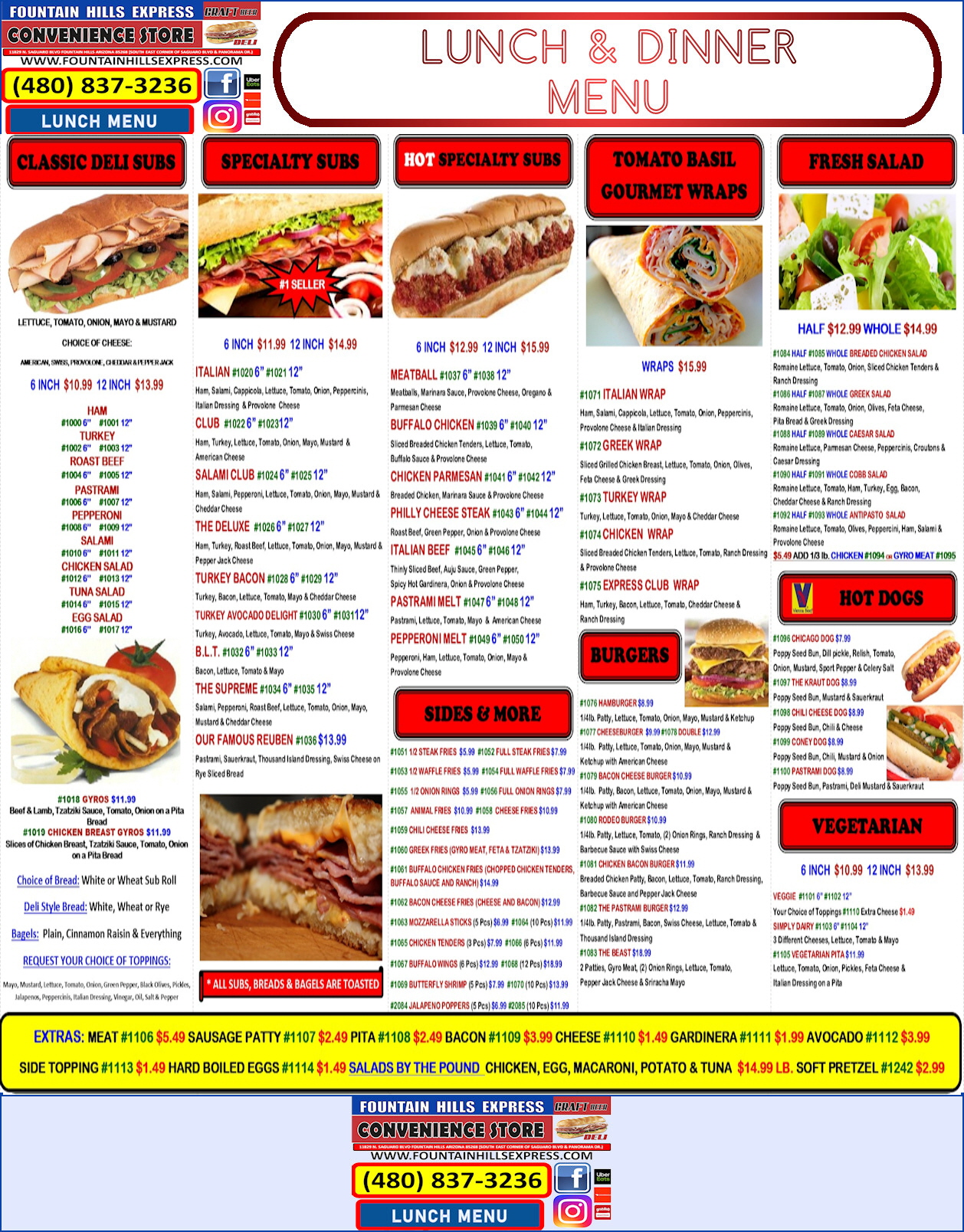 Click For Easy Read Menu